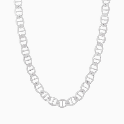 Silver 7.5MM Mariner Chain Necklace