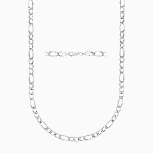 Silver 4.5MM Figaro Chain Necklace