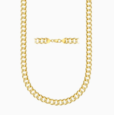 18K SOLID GOLD Thick Cuban Link Chain Necklace