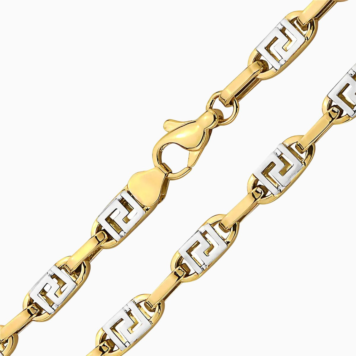 10K Gold Greek Key Designed Necklace