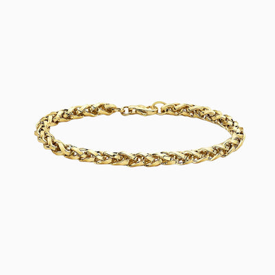 10K Gold Spiga Wheat Chain Bracelet