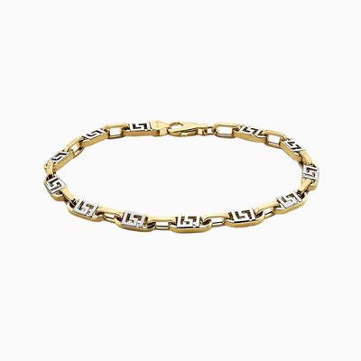 10K Gold Greek Key Designed Bracelet