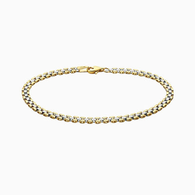 10K Gold Patterned Chain Link Bracelet