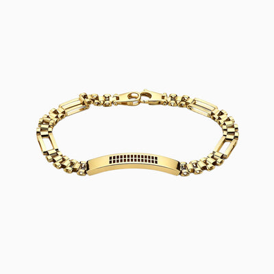 10K Gold Patterned ID Bracelet