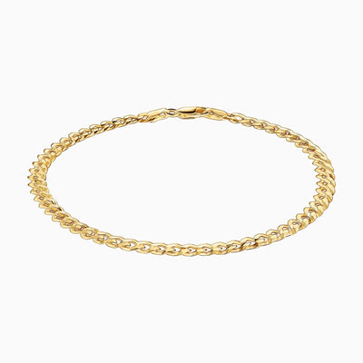 Unisex 14K Gold Cuban Link Chain Bracelet - 4MM