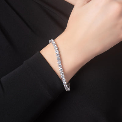 18K White Gold Over Sterling Silver Tennis Bracelet