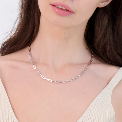 Silver Paperclip Chain Necklaces