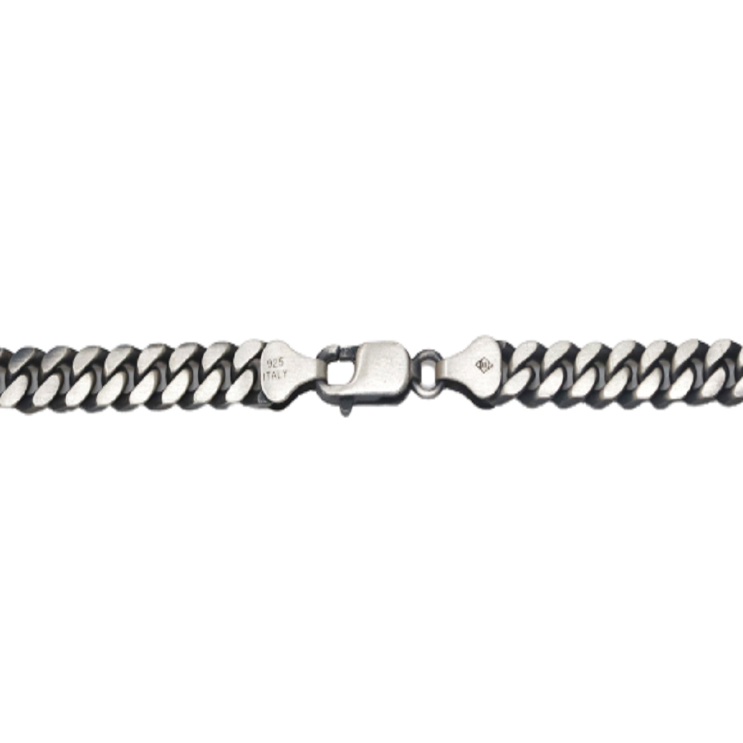 Sterling Silver Gunmetal Cuban Chain