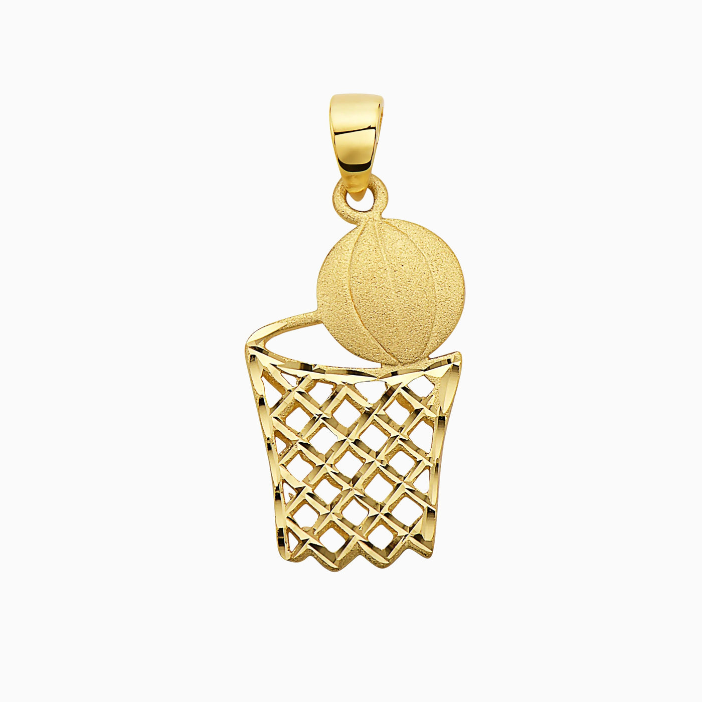 14K GOLD SHOOTING HOOPS PENDANT