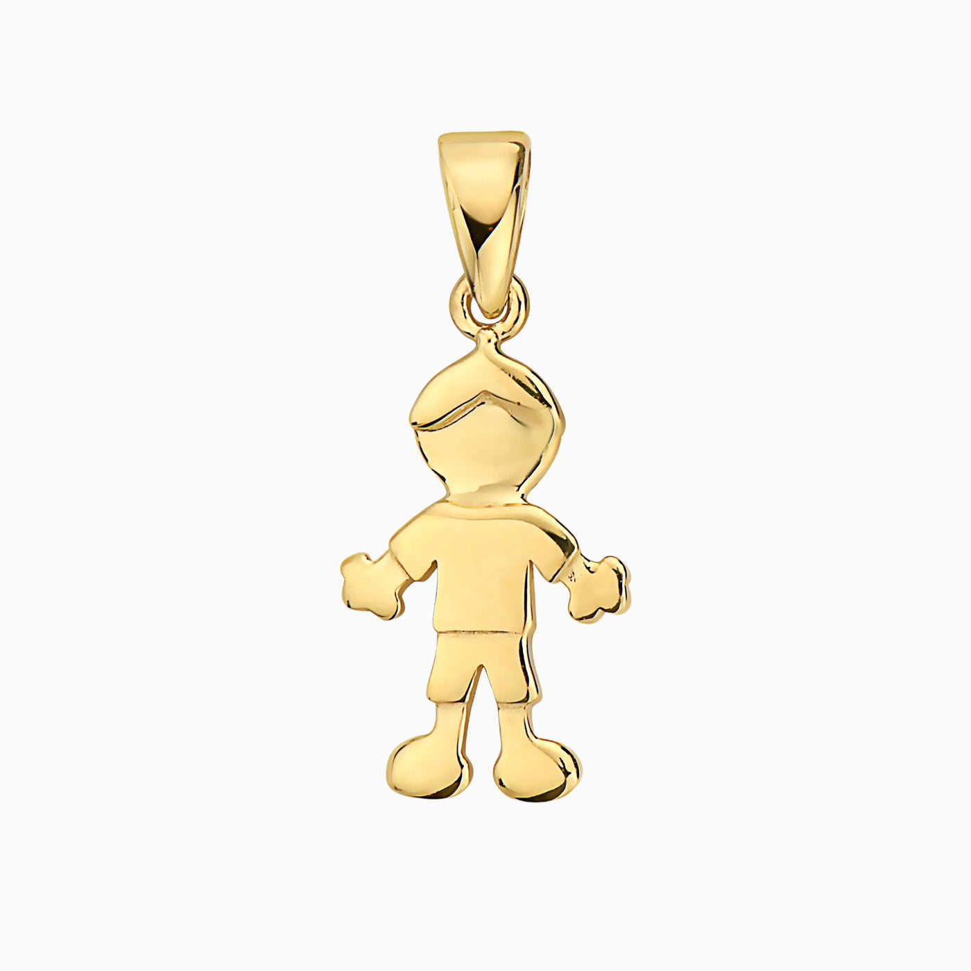 14K Gold Small Little Boy Dangle Pendant