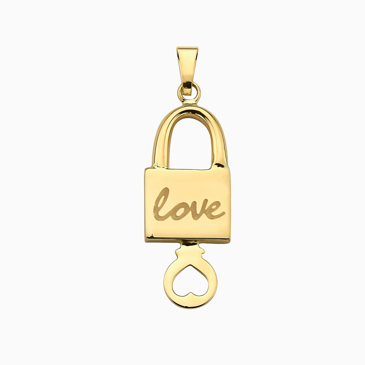 14K GOLD LOVE LOCKDOWN PENDANT