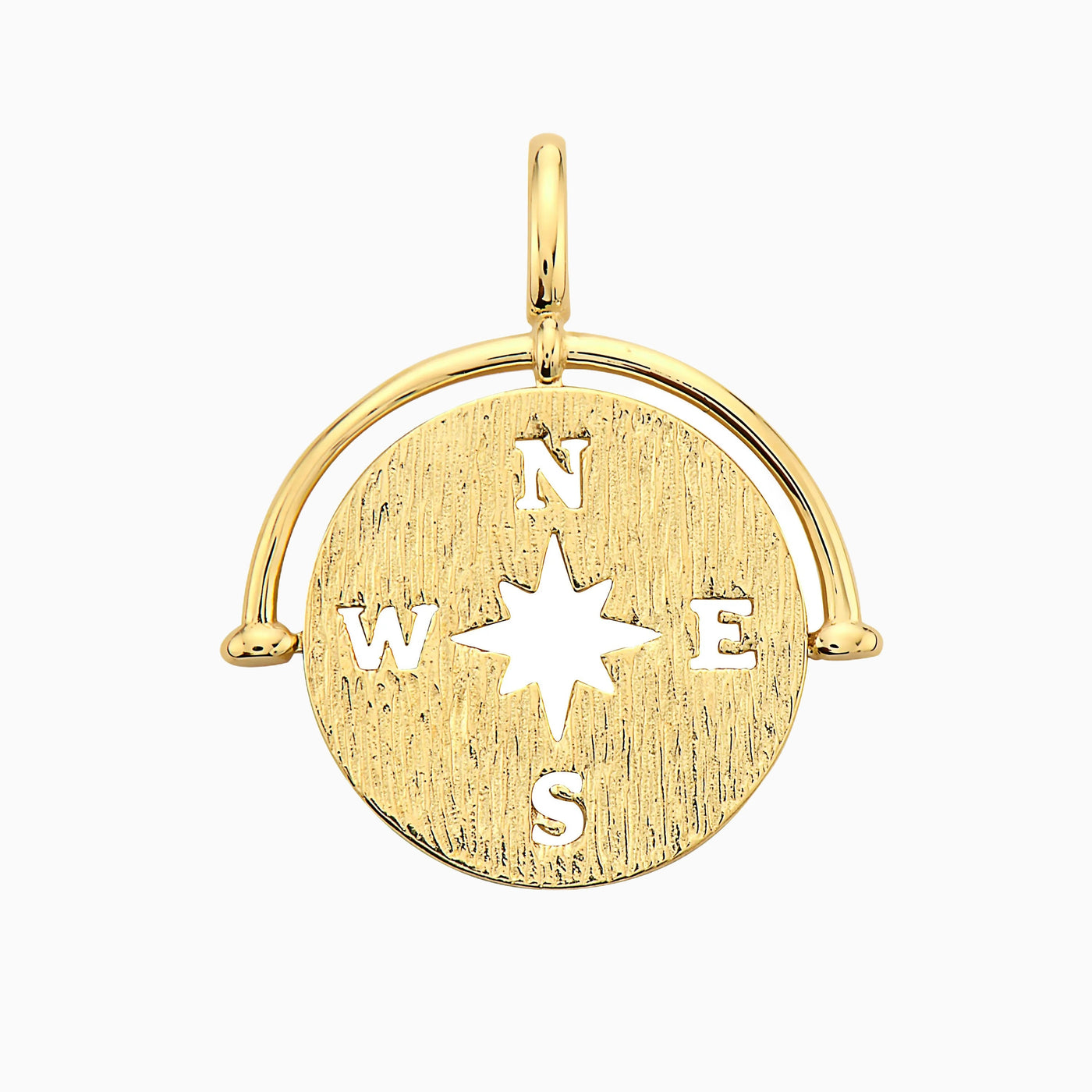 14K Gold Nautical Compass pendant