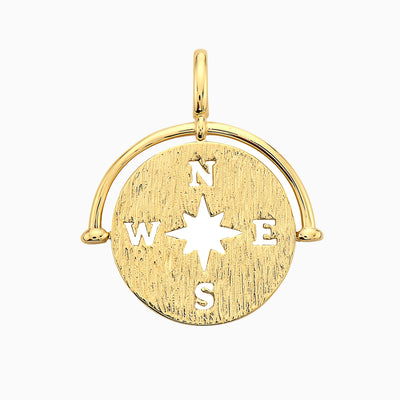 14K Gold Nautical Compass pendant