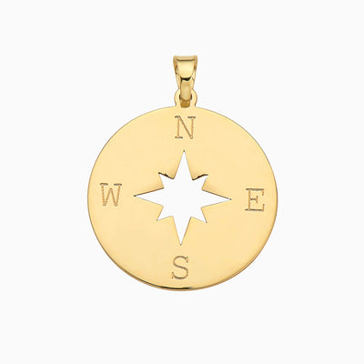 14K GOLD COMPASS PENDANT