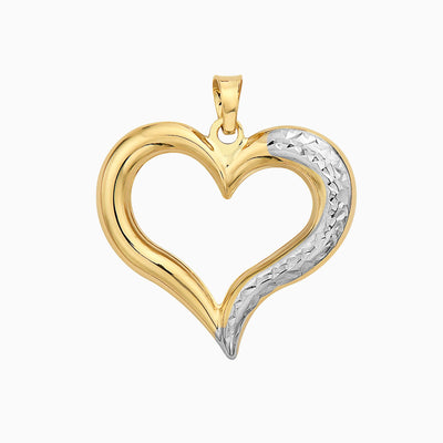 14K Two Toned Gold Heart Pendant