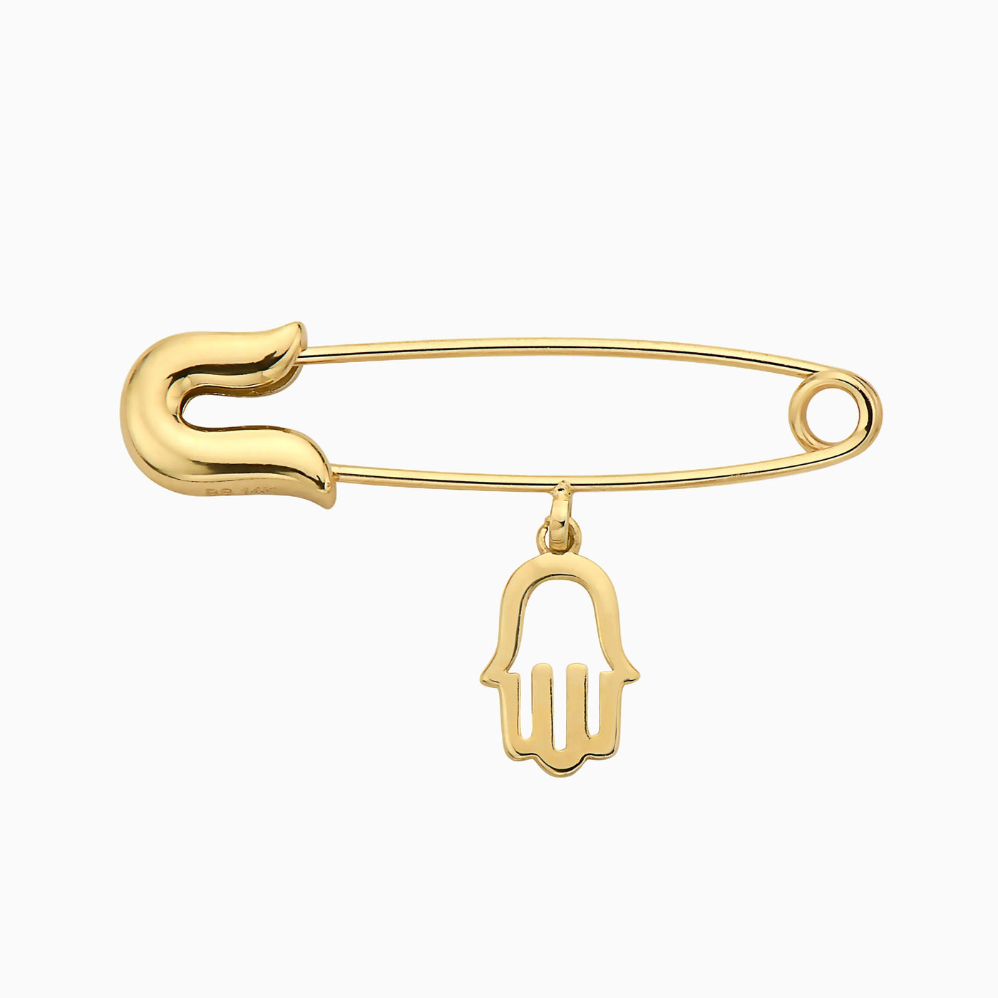 14K Gold Hand Charm on Paperclip Pendant