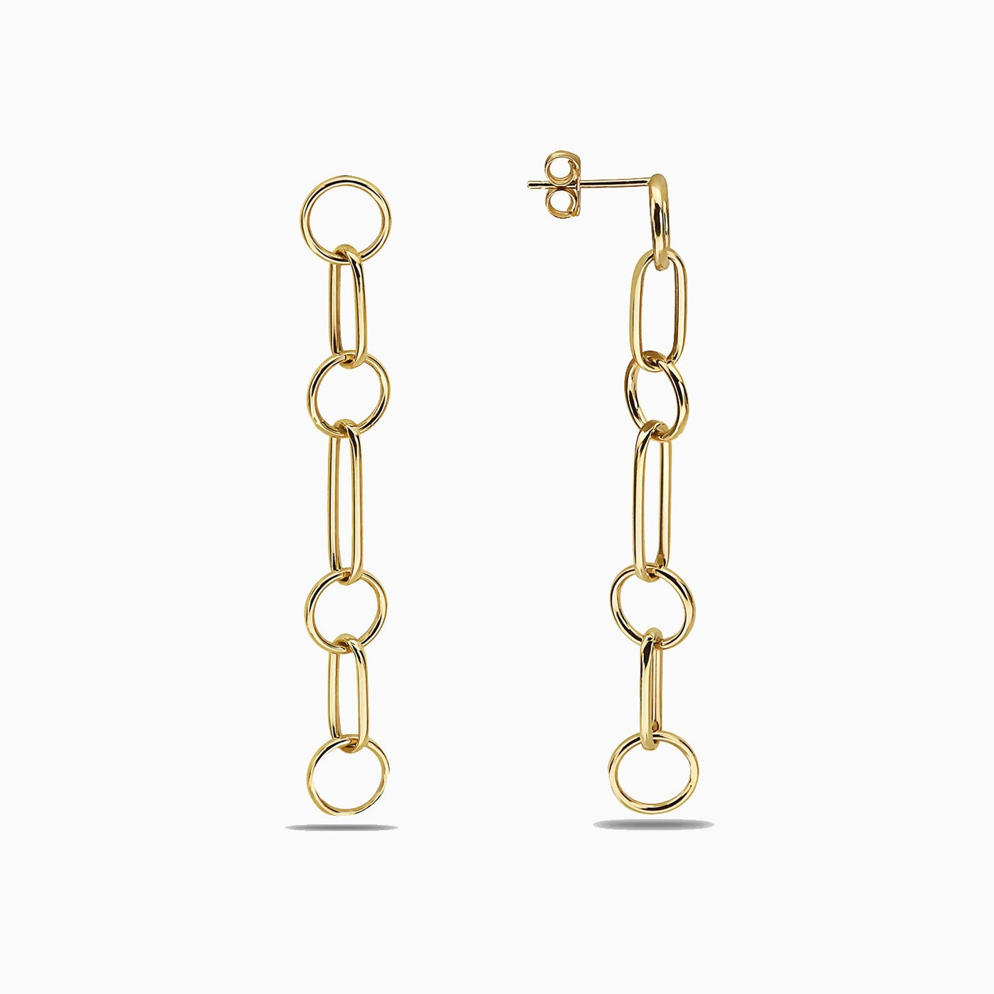 14K GOLD FRUNKY CHAIN DROP DANGLE EARRINGS