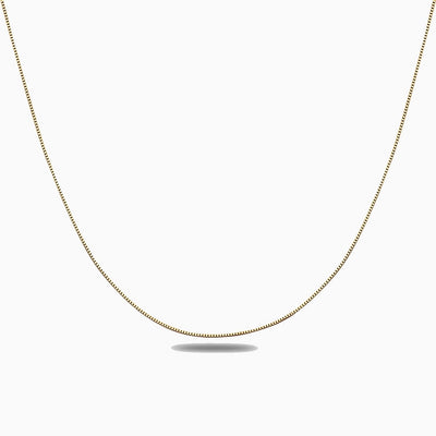 14K GOLD DAINTY BOX CHAIN NECKLACE