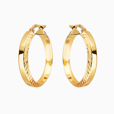 14K GOLD SLASHED HOOPS