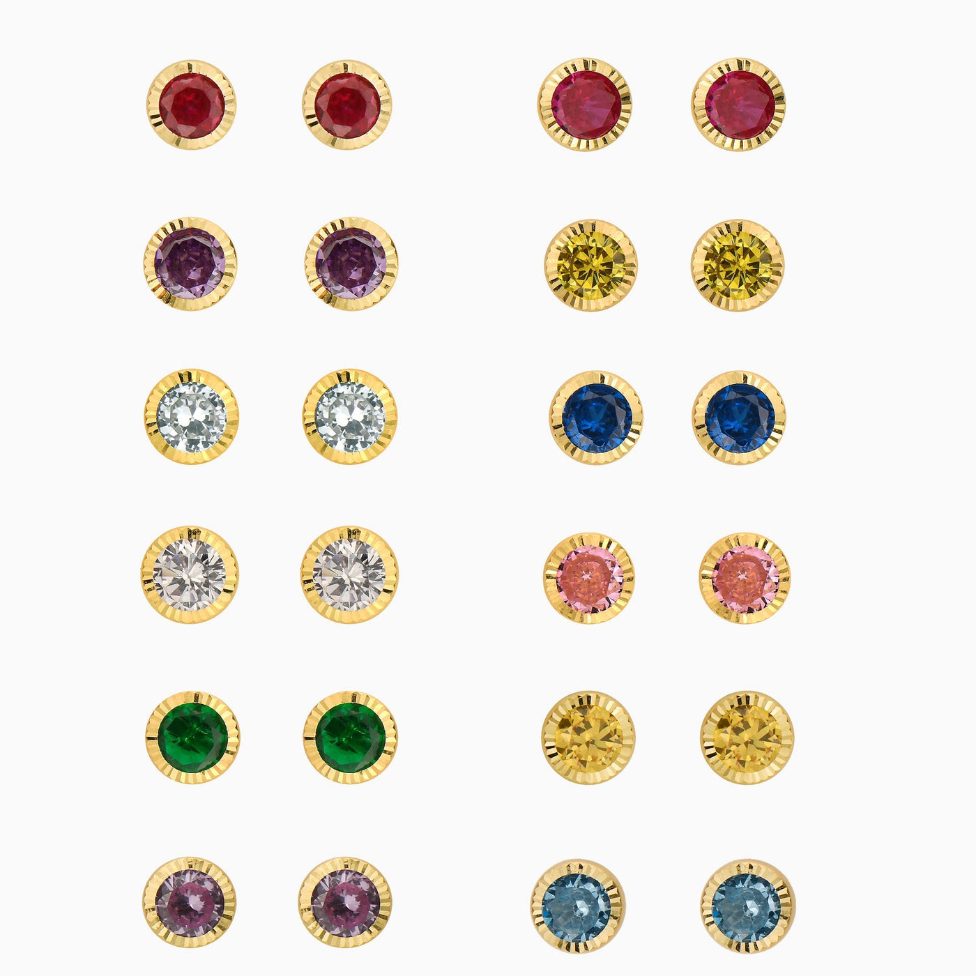 14K GOLD BIRTHSTONE STUDS