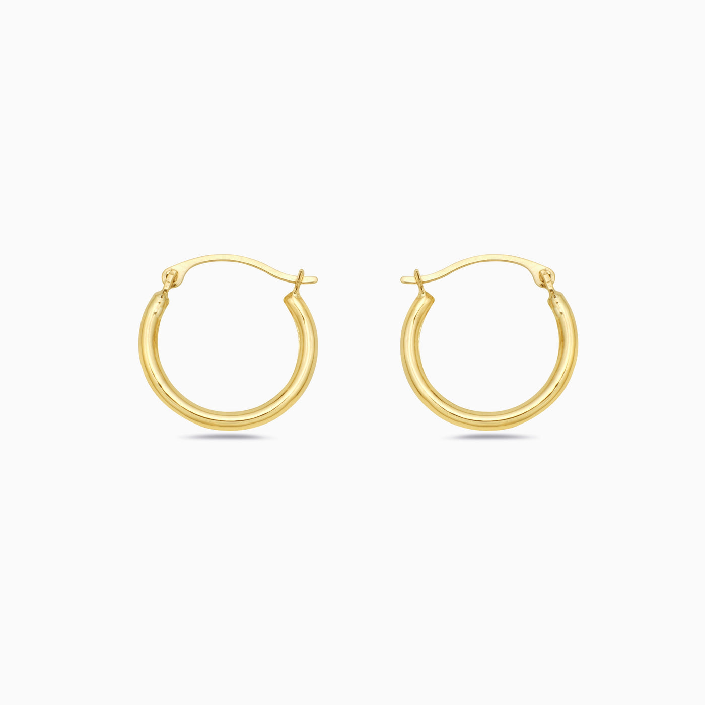 Solid Gold High Polish Hoop Earrings