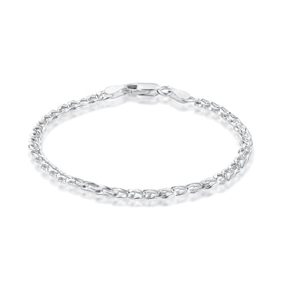 Sterling Silver Italian 4MM or 5MM Italian Solid Cuban Link Curb Chain Bracelet