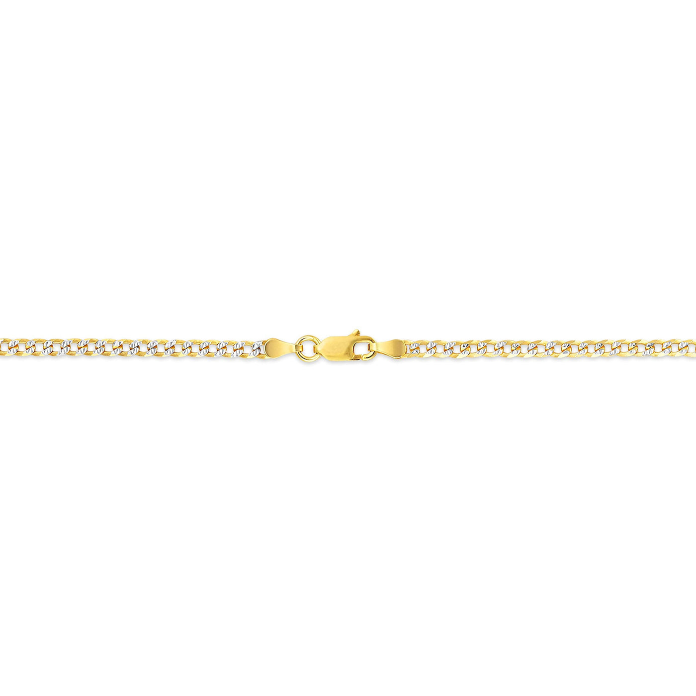 Gold over Sterling Silver Two Tone Diamond Cut Cuban Chains