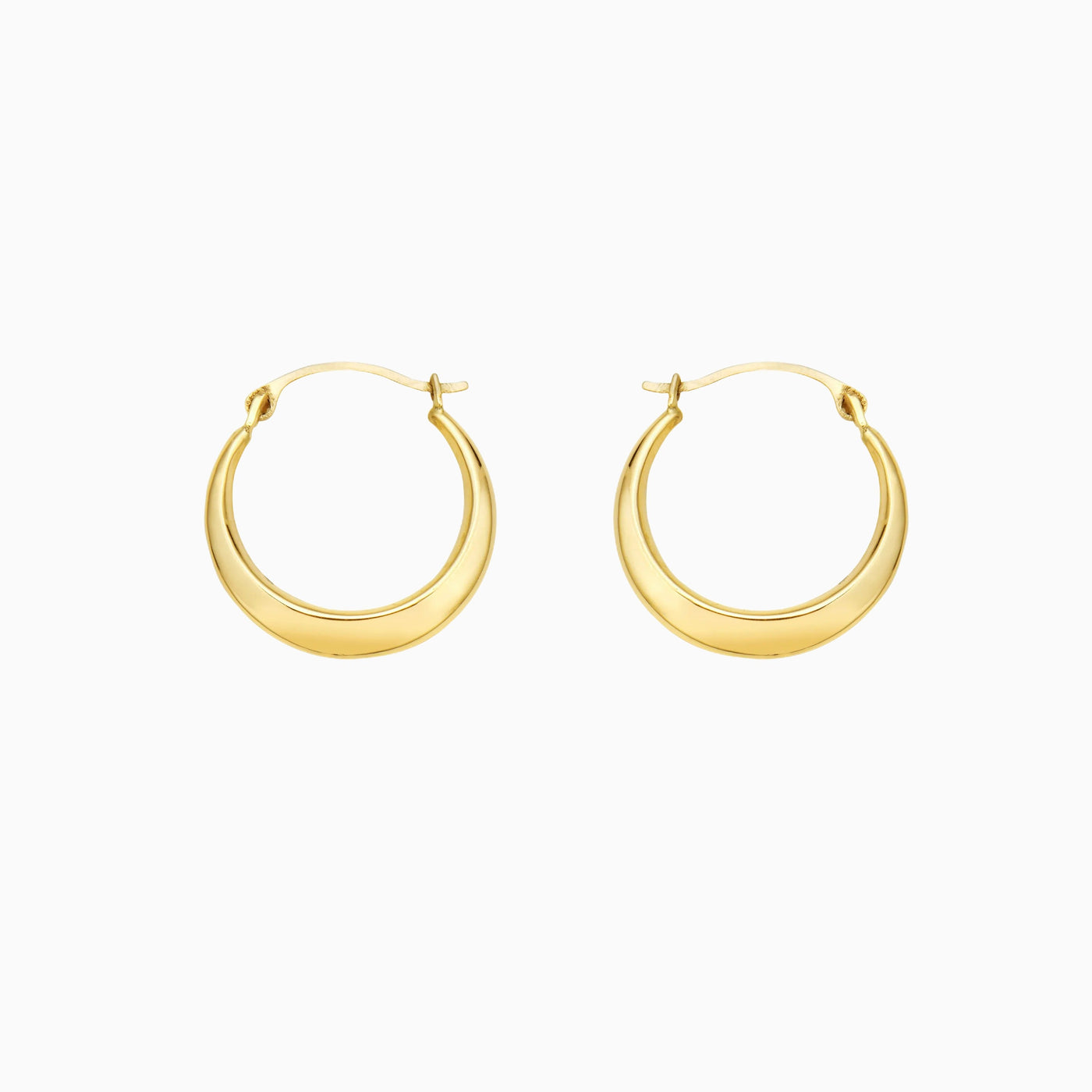 14K Gold Graduated Round Bib Hoop Earrings