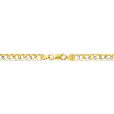 Gold over Sterling Silver Two Tone Diamond Cut Cuban Chains