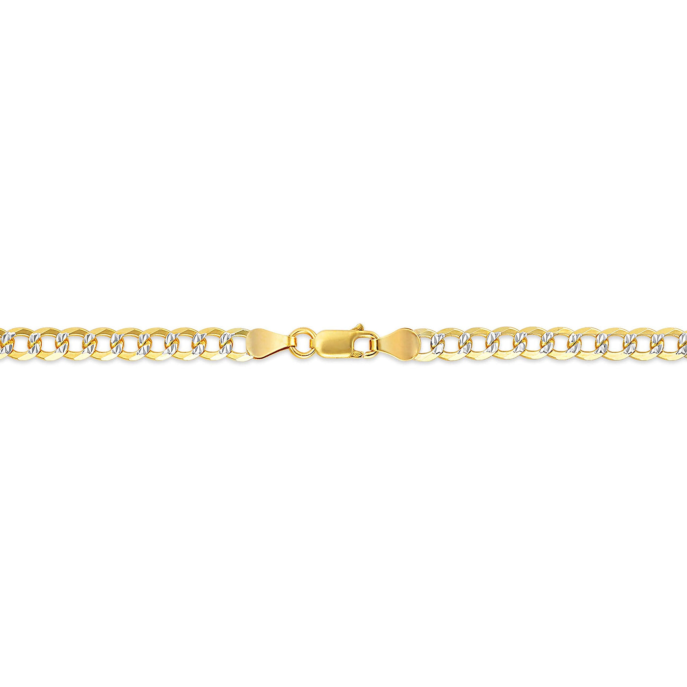 Gold over Sterling Silver Two Tone Diamond Cut Cuban Chains