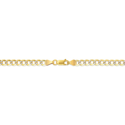 Gold over Sterling Silver Two Tone Diamond Cut Cuban Chains