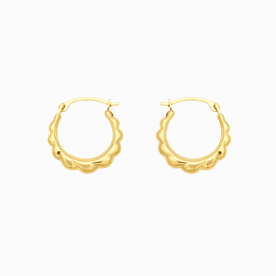 Solid Gold Graduating Braid Hoop Earrings