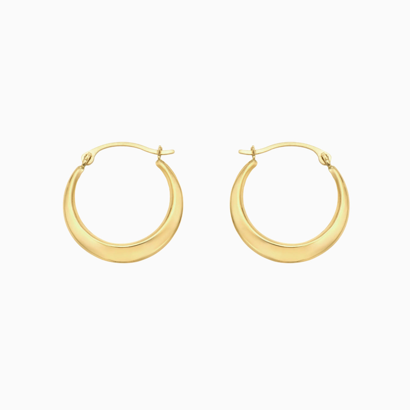 10K Gold High Polish Geometric Round Hoop Earrings