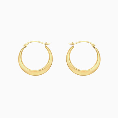 10K Gold High Polish Geometric Round Hoop Earrings