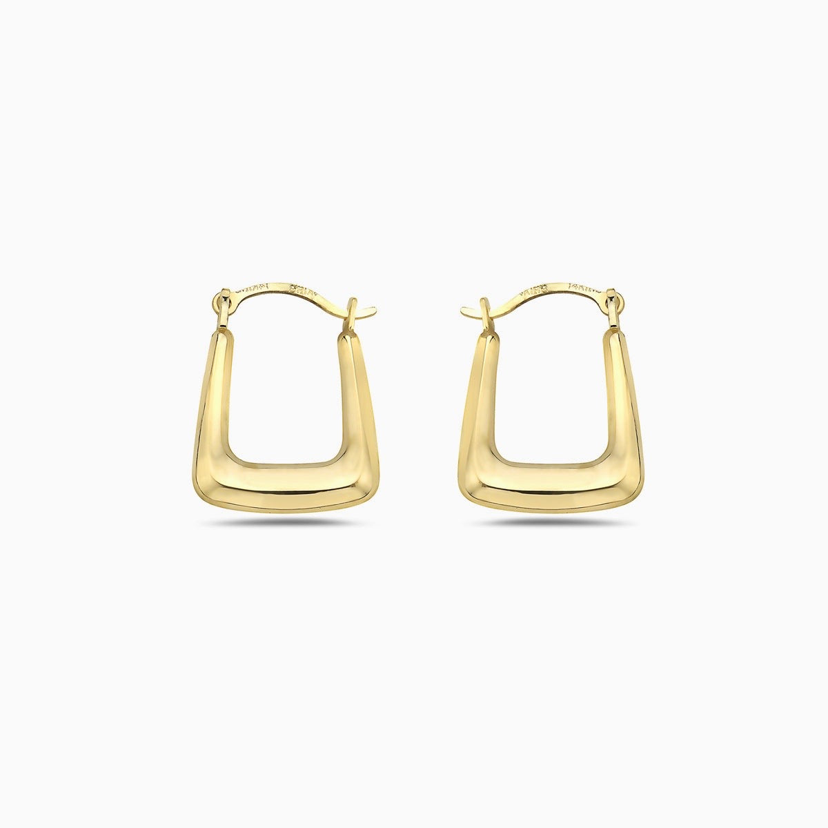 14K GOLD SQUARE HOOP  EARRINGS