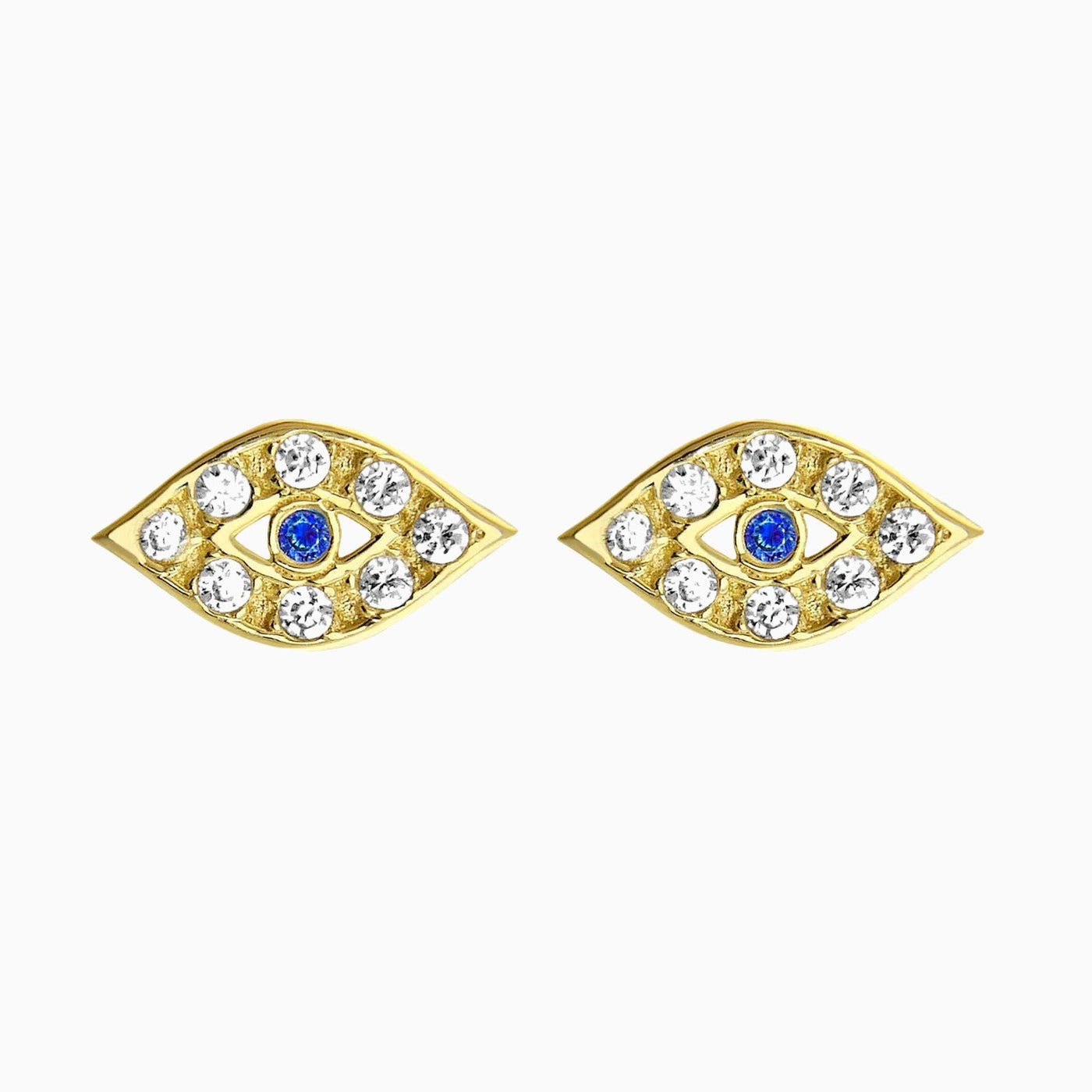 14K GOLD EVIL EYE STUDS