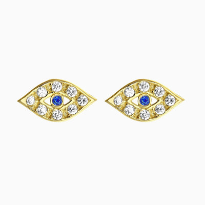 14K GOLD EVIL EYE STUDS