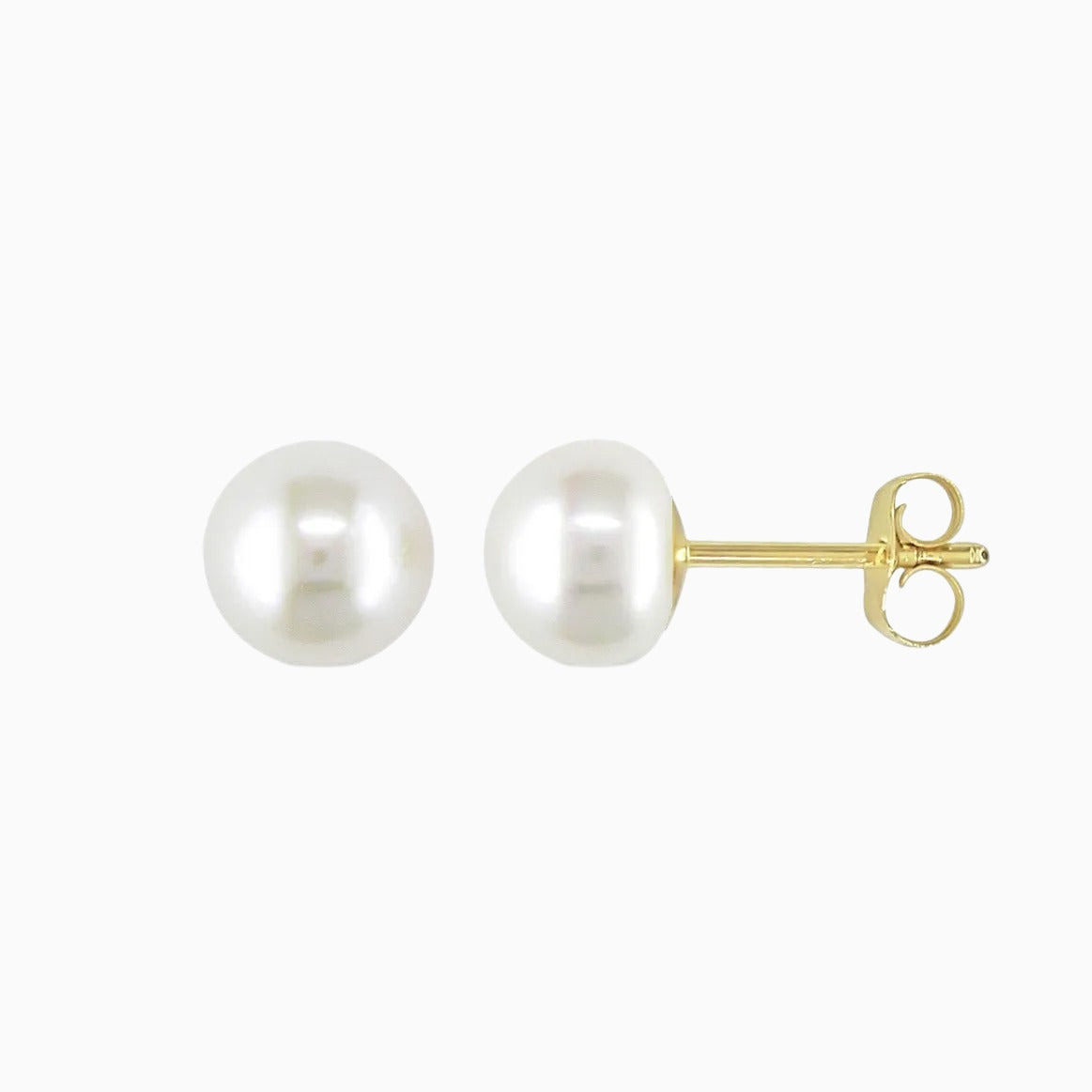 14K Yellow Gold Freshwater Pearl Stud Earrings