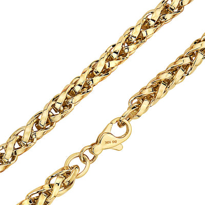 10K Gold Spiga Wheat Chain Bracelet