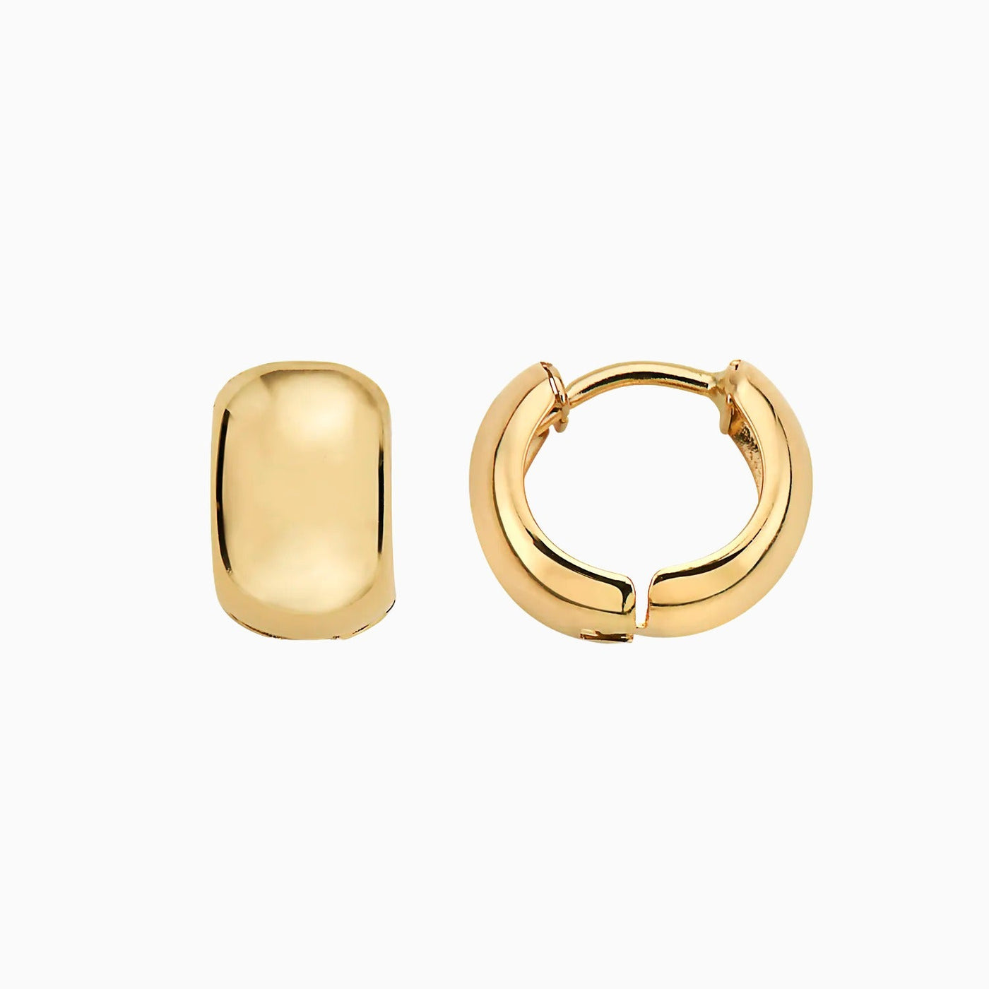 14K GOLD BOLD HUGGIE HOOPS