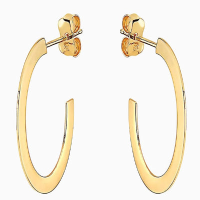 14K GOLD J HOOP STUDS