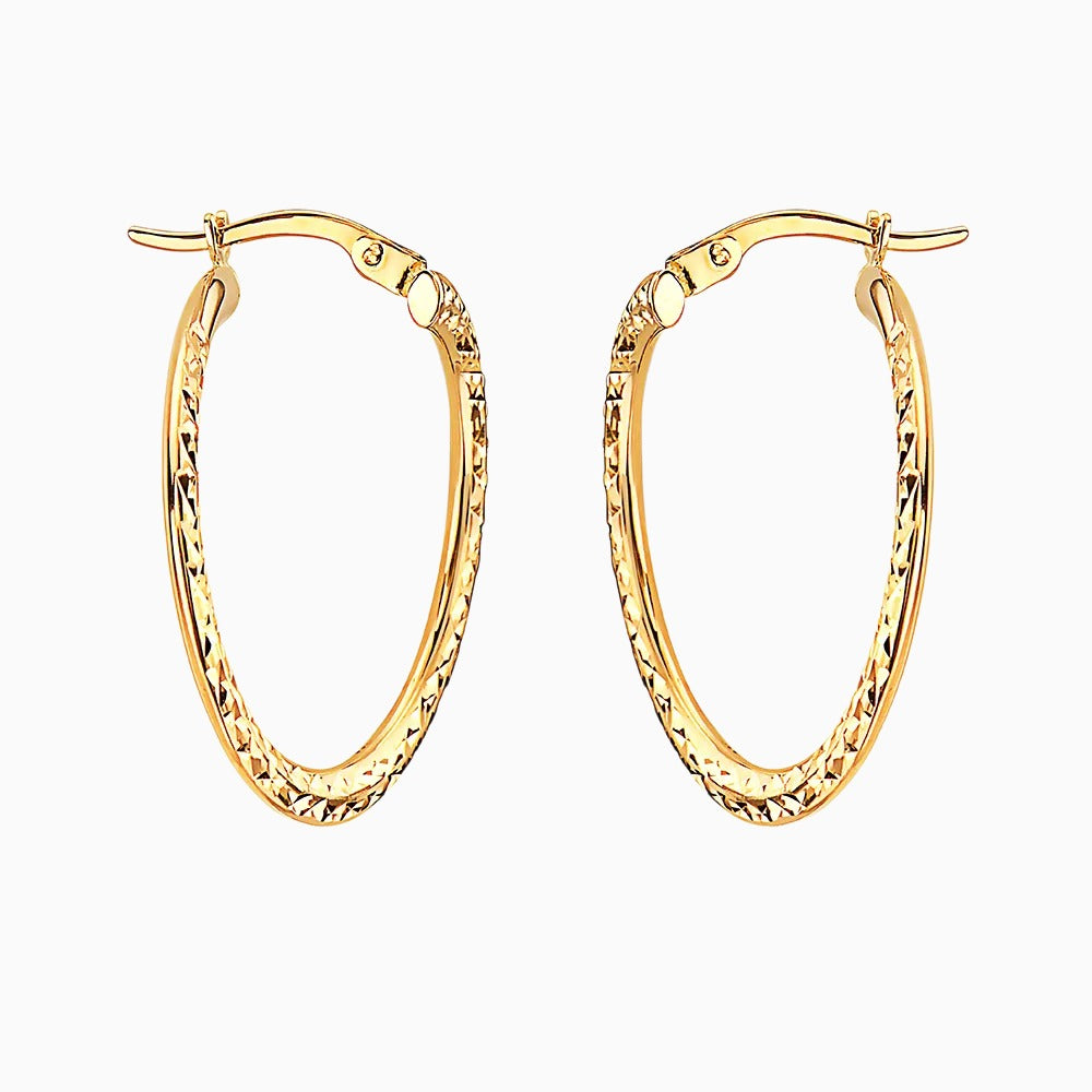 14K GOLD TEXTURED TWIST HOOPS