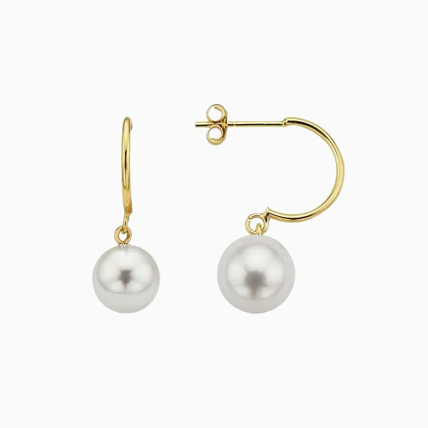 14K GOLD PEARL DANGLE EARRINGS