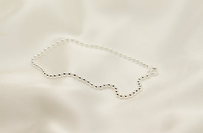 Silver Ball Bead Chain Anklet