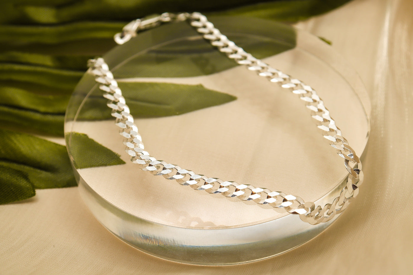 Silver Cuban Chain Anklet