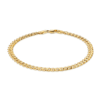 14K Gold Curb Cuban Link Chain Bracelet