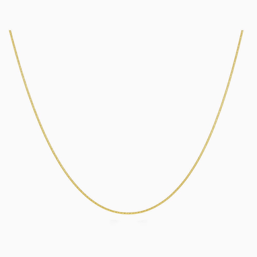 14K Gold Diamond Cut Snake Chain Necklace.