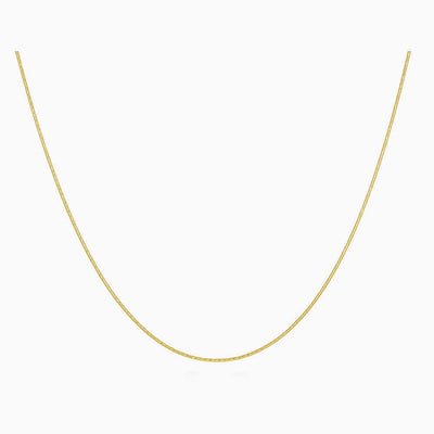 14K Gold Diamond Cut Snake Chain Necklace.