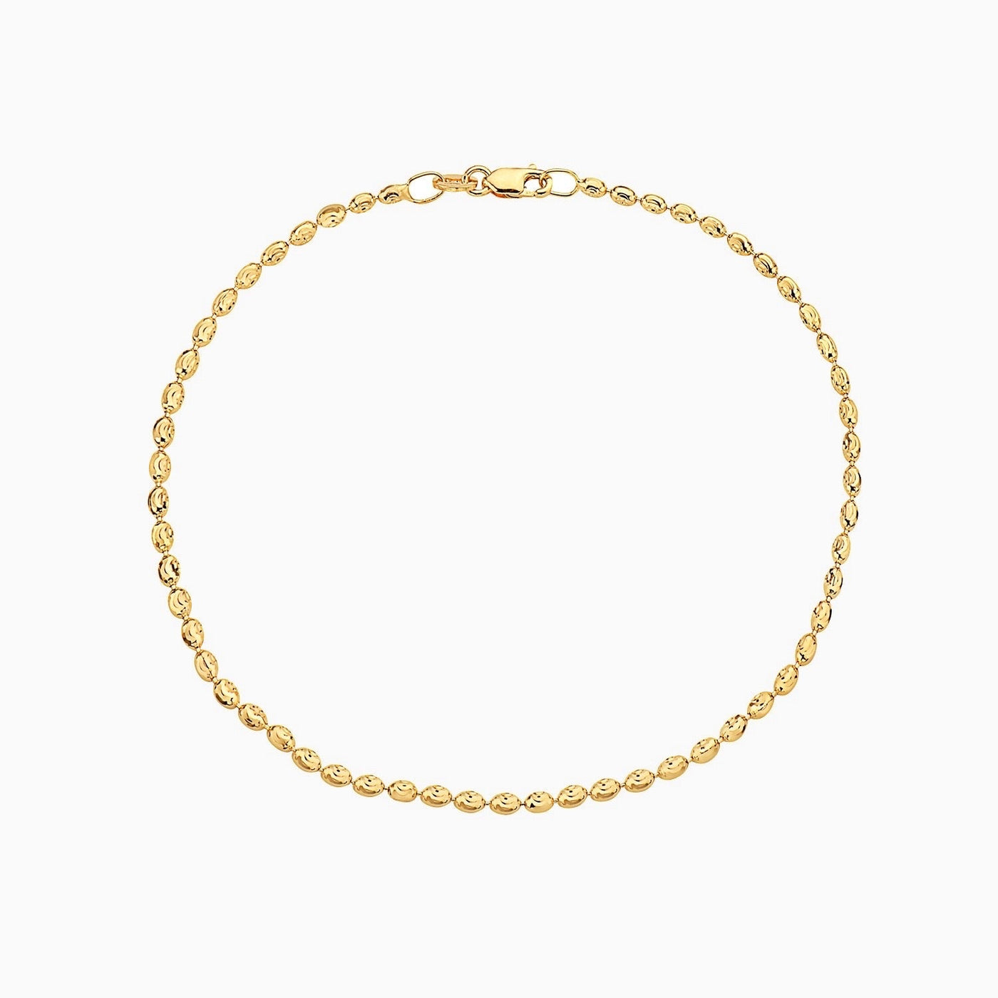 14K GOLD RICE MOON CUT CHAIN BRACELET