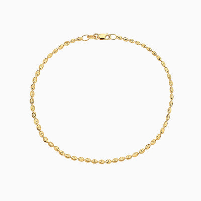 14K GOLD RICE MOON CUT CHAIN BRACELET